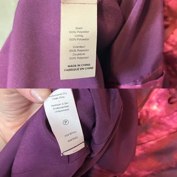 CINQ A SEPT Tie Dye Alexa Dress Size 6 Slip Dress Purple Long Maxi Satin - Picture 11 of 12